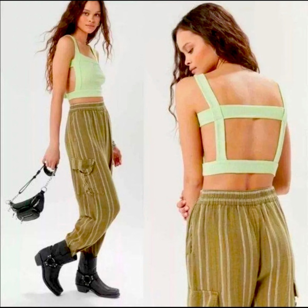 Urban Outfitters Neon Green Cut Out Top
